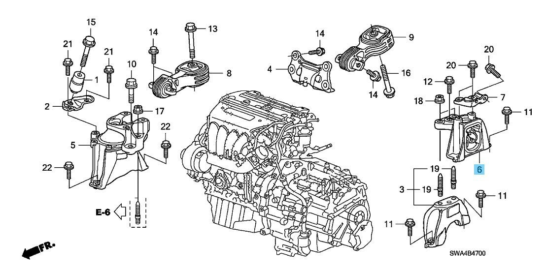 HONDA CR-V RE# 07-11 Genuine A/T Mission Mounting Rubber Assy 50850-SWA-J82 OEM
