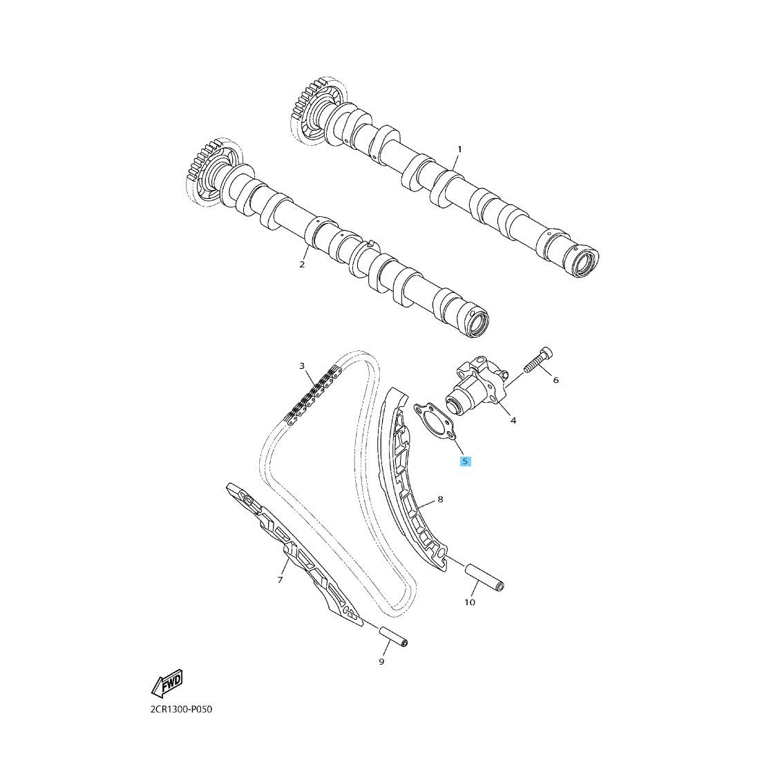 YAMAHA YZF-R1 2009-2014 Genuine Cam Chain Tensioner & Tensioner Gasket Set OEM