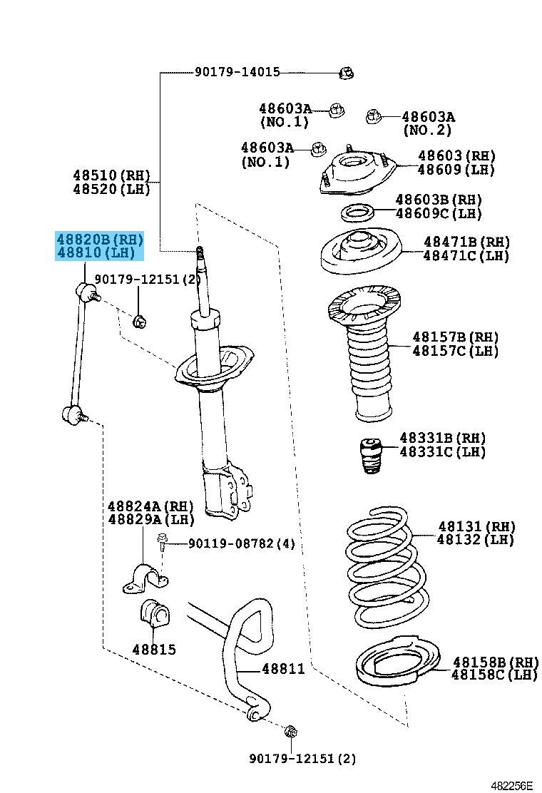 TOYOTA CAMRY ASV50 GSV50 2011 Genuine Front Stabilizer Link RH & LH Set OEM