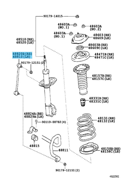 TOYOTA CAMRY ASV50 GSV50 2011 Genuine Front Stabilizer Link RH & LH Set OEM