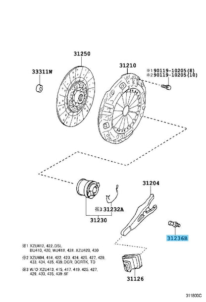 TOYOTA DYNA XZU422L Genuine Release Fork Ball Support 31236-36060 OEM