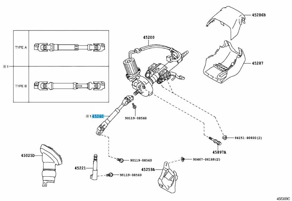 TOYOTA PRIUS ZVW30 ZVW35 Genuine Steering Intermediate Shaft No2 45260-12710 OEM