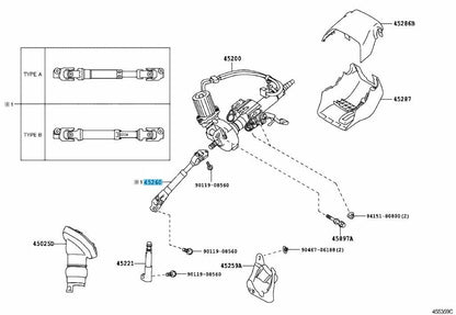 TOYOTA PRIUS ZVW30 ZVW35 Genuine Steering Intermediate Shaft No2 45260-12710 OEM