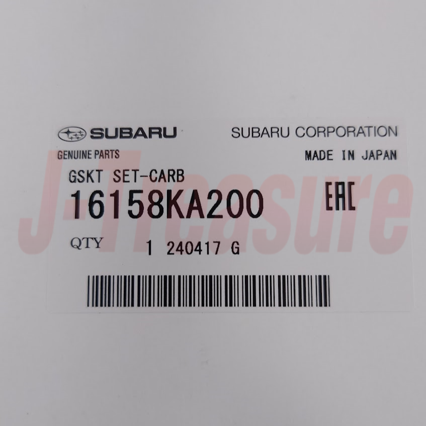 SUBARU SAMBAR KS3 KS4 KV3 KV4 Genuine Carburetor Gasket Set 16158KA200 OEM