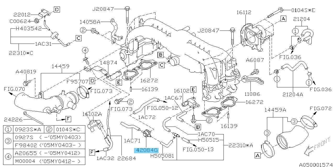 SUBARU IMPREZA WRX STI GRF GVF VAF 2004-2006 Genuine Purge Valve 42084FE010 OEM