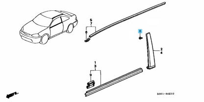 HONDA ACURA Genuine Door Sash Garnish Tapping Screw 90142-S04-000 Set of 6 OEM