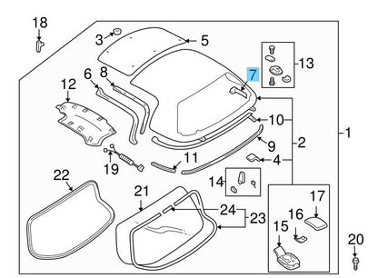 MAZDA MX-5 MIATA NA NB 90-05 Genuine D.Top Rear Weather Strip NA01-R1-89XB OEM