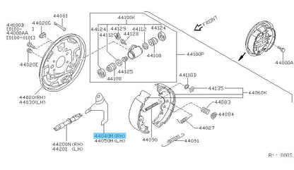 NISSAN SENTRA B15U 01-06 Genuine Rear Brake Toggle Lever Assy RH 44040-25Y10 OEM