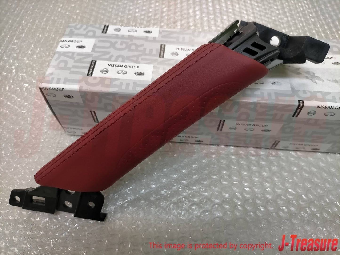 NISSAN R35 GT-R Black Edition Genuine Red Leather Door Pull Handle RH & LH Set