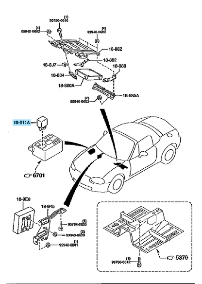 MAZDA ROADSTER MX-5 MIATA NA NB 95-05 Genuine Main Control Relay B5B4-18-811 OEM