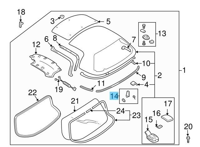 MAZDA MX-5 MIATA NB Genuine Detachable Top Side Lock Right & Left Set OEM