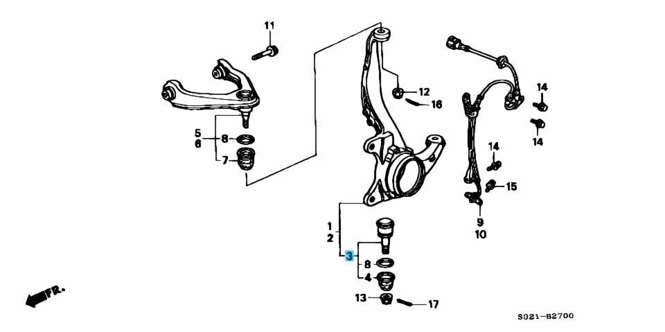 HONDA CIVIC EG# EK# 1992-2000 Genuine Lower Ball Joint 51220-S04-003 x2 Set OEM