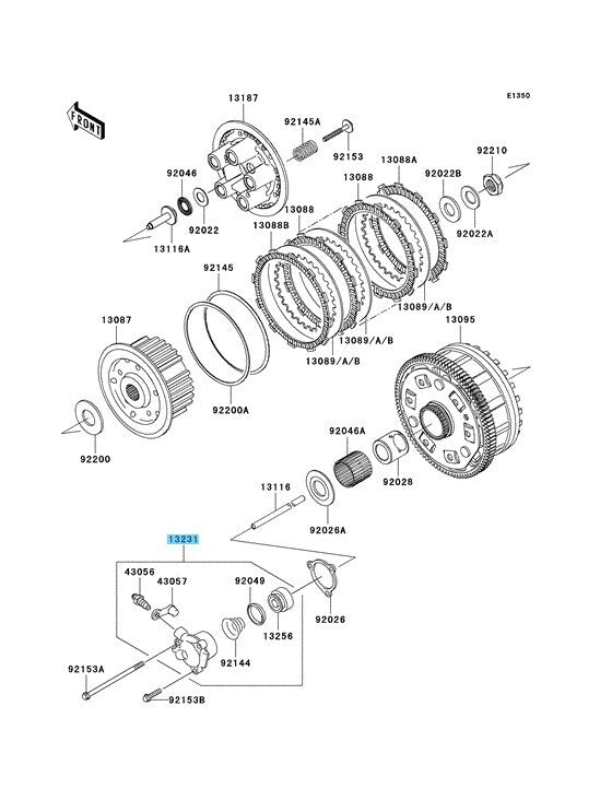KAWASAKI ZX1400 NINJA ZX-14 06-09 Genuine Clutch Release Assy 13231-0002 OEM