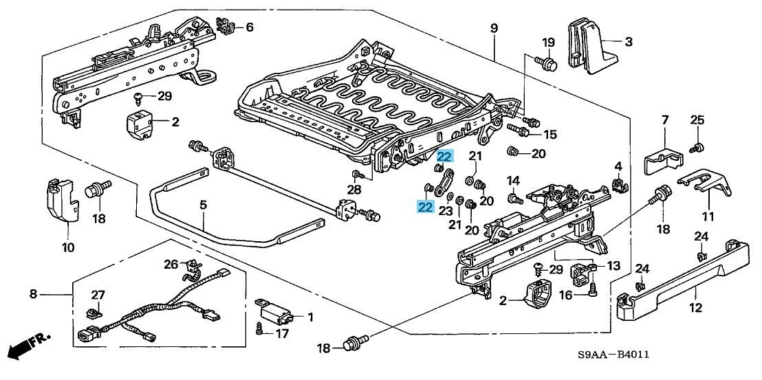 HONDA CIVIC EU3 2002-2005 Genuine Front Seat Bush A 90502-S3N-013 x4 Set OEM