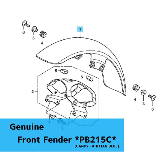 HONDA VT750RS SHADOW RS 2012 Genuine Front Fender *PB215C* 61100-MFE-670ZL OEM