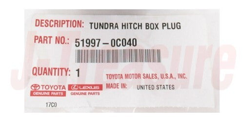TOYOTA SEQUOIA UCK60 2019-2021 Genuine Redeiver Hitch Cap 51997-0C040 OEM