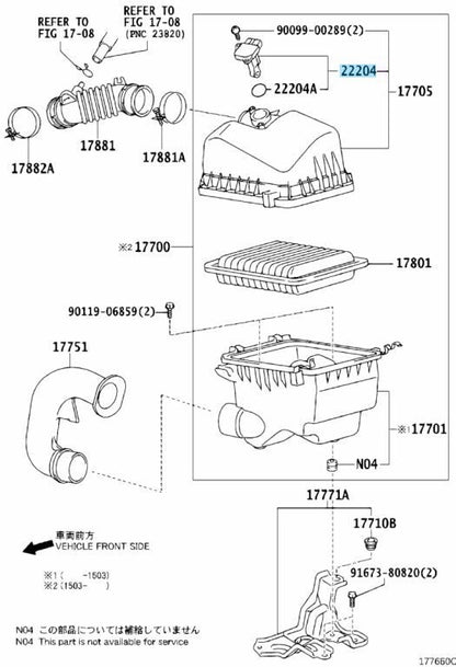 TOYOTA LEXUS SCION Genuine Intake Air Flow Meter Sensor Sub-Assy 22204-22010 OEM