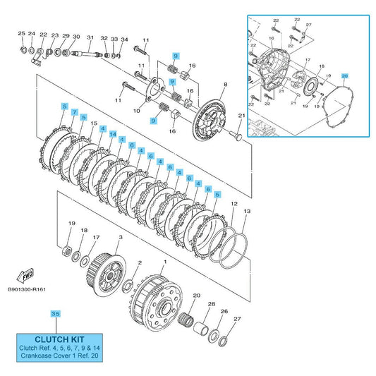 YAMAHA XSR900 2016-2018 Genuine Clutch Kit B90-W001G-00-00 OEM