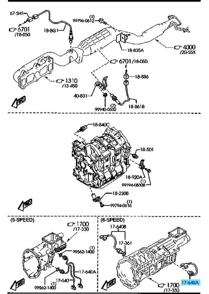 MAZDA RX-8 SE3P 2004-2008 Genuine Park & Neutral Switch Y612-17-640B For 6-speed
