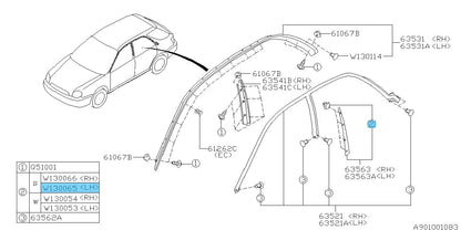 SUBARU IMPREZA WRX STI GDF 02-07 Genuine B Pillar Cover LH Clip x4 Set For Sedan