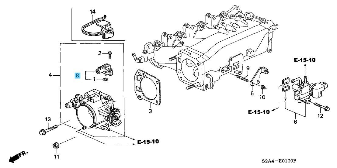 HONDA S2000 AP1 '00-04 Genuine Manifold Air Pressure Sensor 37830-PAA-S00 OEM