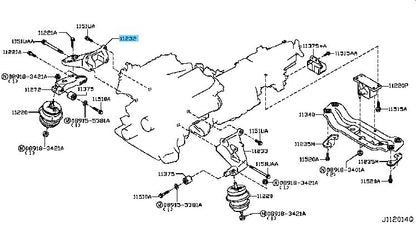 NISSAN INFINITI G37 CV36 AWD '09-13 Genuine Eng Mounting Bracket RH 11232-JK50A