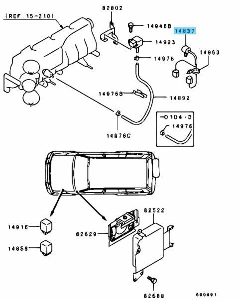MITSUBISHI MONTERO V68W V78W Genuine Crank Angle Sensor Harness ME193284 OEM