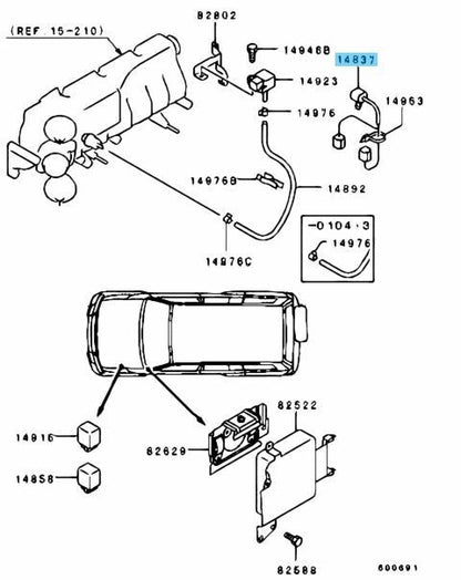 MITSUBISHI MONTERO V68W V78W Genuine Crank Angle Sensor Harness ME193284 OEM