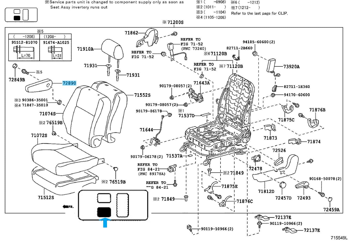 TOYOTA FJ CRUISER GSJ10 GSJ15 2007-2012 Genuine Seat C Armrest RH & LH Set OEM