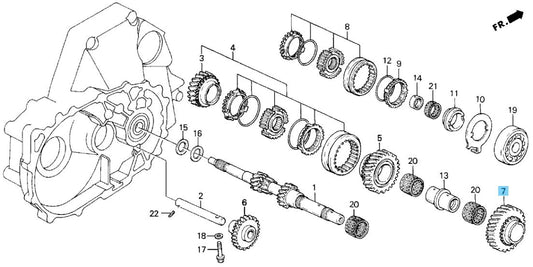 HONDA CR-V RD1 1998-2001 Genuine M/T Mainshaft Fifth Gear 23581-P16-S40 OEM