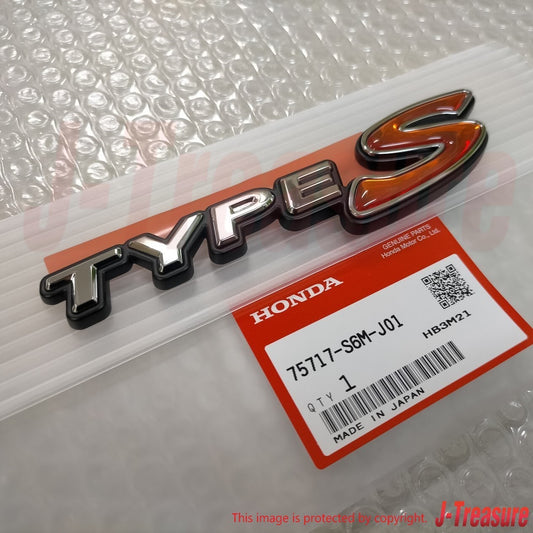 HONDA INTEGRA DC5 01-07 Genuine Rear Emblem "TYPE S" 75717-S6M-J01 OEM JDM