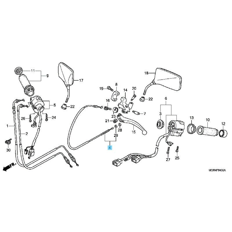 HONDA VT750RS SHADOW RS '10-13 Genuine Clutch Cable 22870-MGR-671 OEM