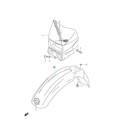 SUZUKI DR-Z400SM 07-09 13-14 2018 21-22 Genuine Front Fender Black OEM