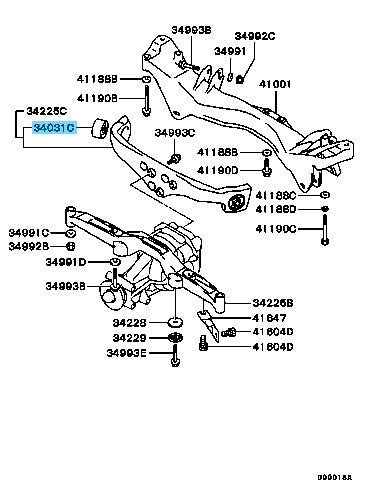 MITSUBISHI LANCER EVO 7 8 9 CT9A '03-06 Genuine Rear Diff Rear Mounting Bushing