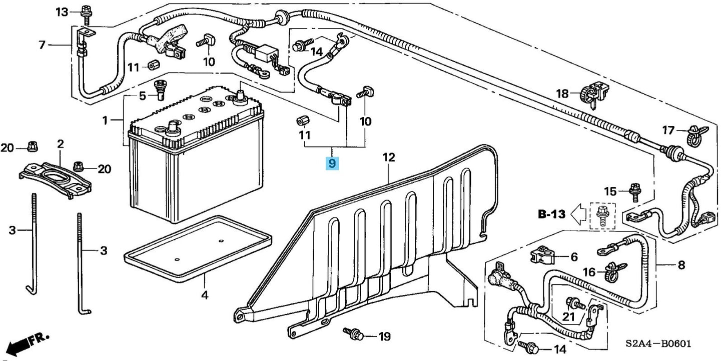 HONDA S2000 AP1 AP2 '00-09 Genuine Battery Ground Cable Assy 32600-S2A-A00 OEM