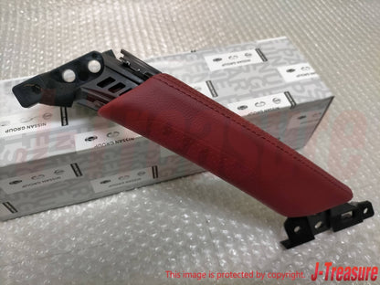 NISSAN R35 GT-R Black Edition Genuine Red Leather Door Pull Handle RH & LH Set