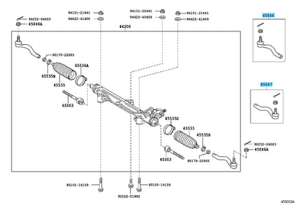 TOYOTA LAND CRUISER UZJ200 2008- Genuine Outer Tie Rod End RH & LH Set OEM