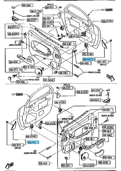 MAZDA RX-7 FD3S 1993-1995 Genuine Inner Door Garnish Right & Left Set OEM