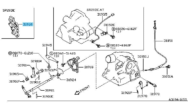 NISSAN 200SX B14U '95-97 Genuine Park Neutral Position Switch 31918-3AX01 OEM