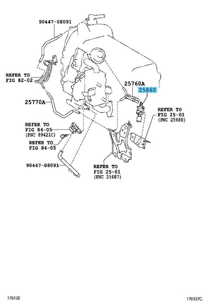 TOYOTA YARIS NLP90 05-11 Genuine 1NDTV Vacuum Switching Valve 25860-30070 OEM