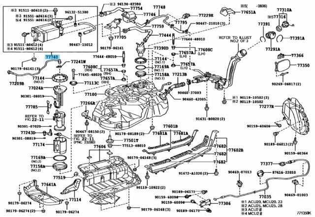 TOYOTA LEXUS RX300 HIGHLANDER Genuine Canister Assy Charcoal Fuel Vapor OEM