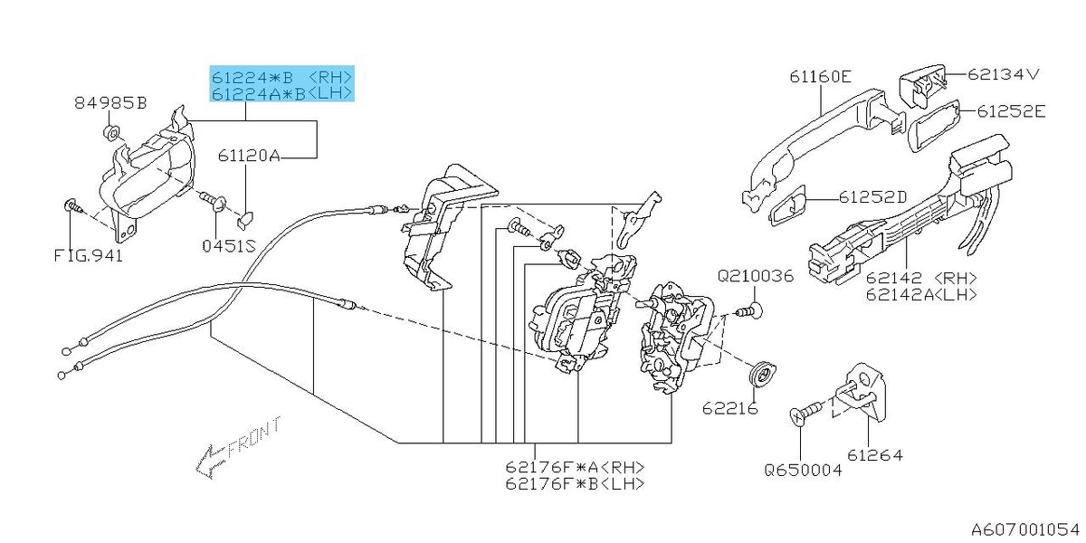 SUBARU IMPREZA GH8 '08-09 Genuine Front or Rear Interior Door Handle RH & LH Set