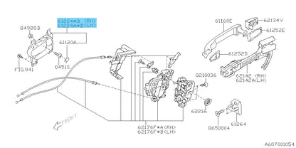 SUBARU IMPREZA GH8 '08-09 Genuine Front or Rear Interior Door Handle RH & LH Set