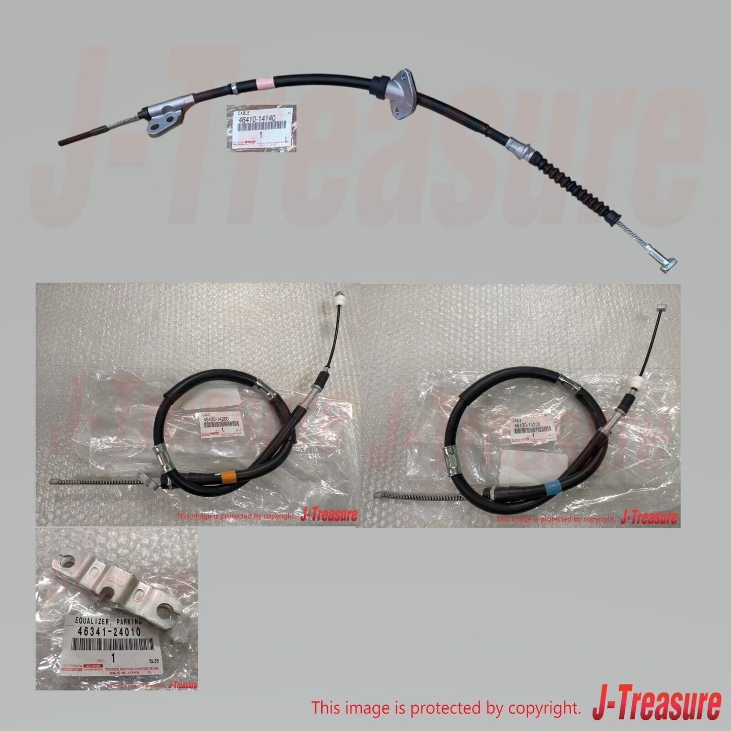 TOYOTA SUPRA JZA80L 93-98 Genuine Parking Brake Cable Assy  & Equalizer Set OEM