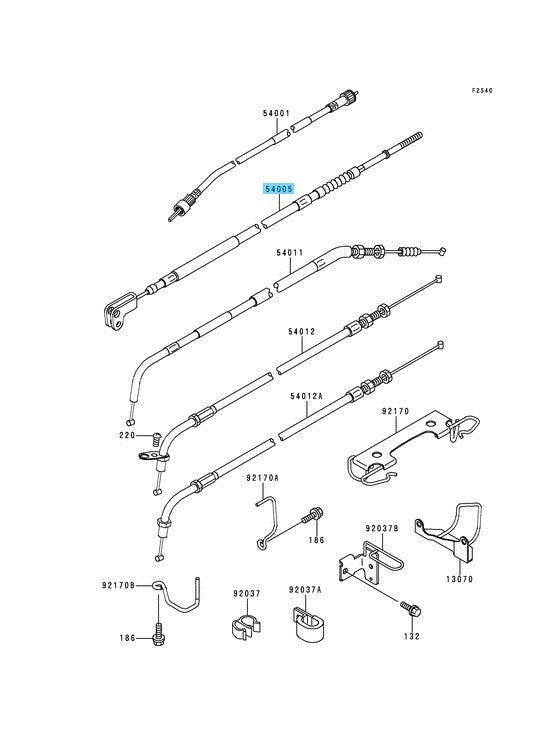 KAWASAKI VULCAN 500 LTD EN500 96-09 Genuine Brake Cable 54005-1185 OEM