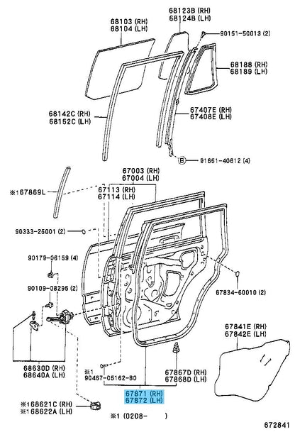 TOYOTA LAND CRUISER UZJ100 '98-02 Genuine Rear Door Weatherstrip RH & LH Set OEM5