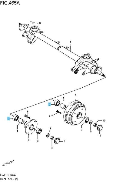 SUZUKI ALTO WORKS HA21S 94-98 Genuine Rear Hub Bearing & Hub Lock Nut Set OEM