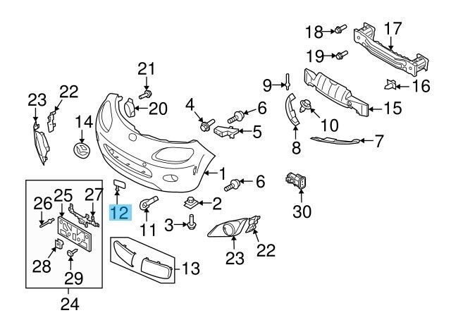 MAZDA MX-5 MIATA NCEC 2009-2012 Genuine Tow Bracket Cover NH54-50-A11ABB OEM