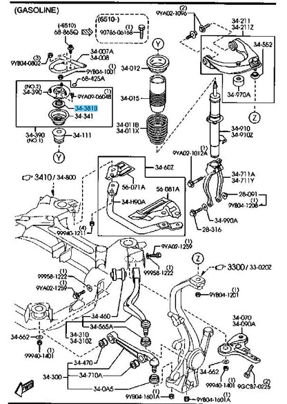 MAZDA MAZDA6 GG GY 2006-2007 Genuine Front Strut Bearing GJ6E-34-38X x2 set OEM