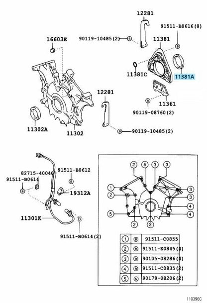 TOYOTA LEXUS OEM Crankshaft Seal 1GZ-FE 1UZ-FE 1UR-FSE 2UR-FSE 2UR-GSE 3UR-FE